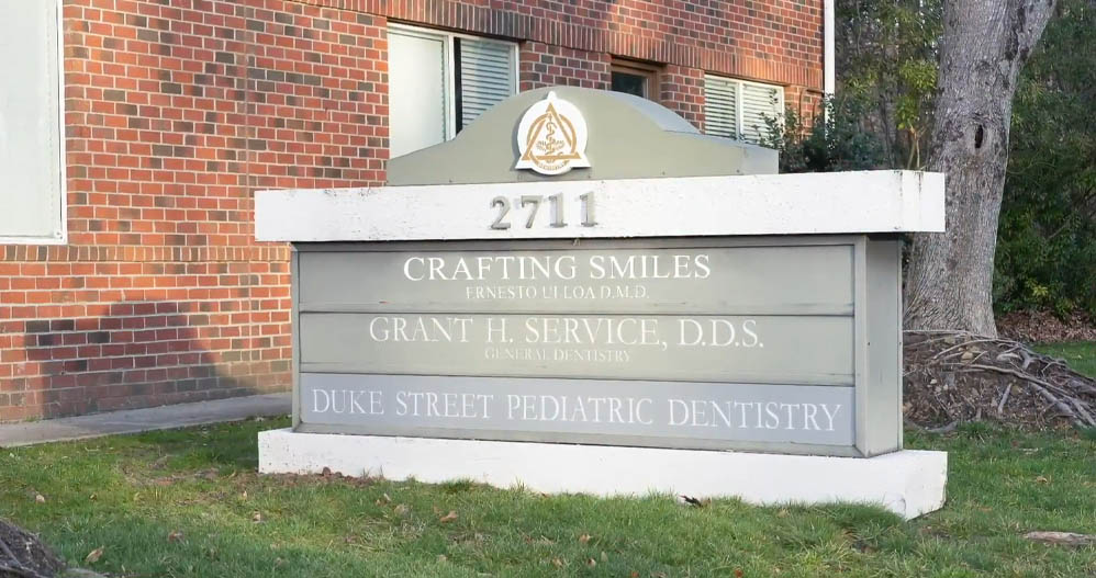 Crafting Smiles sign outside of dental office